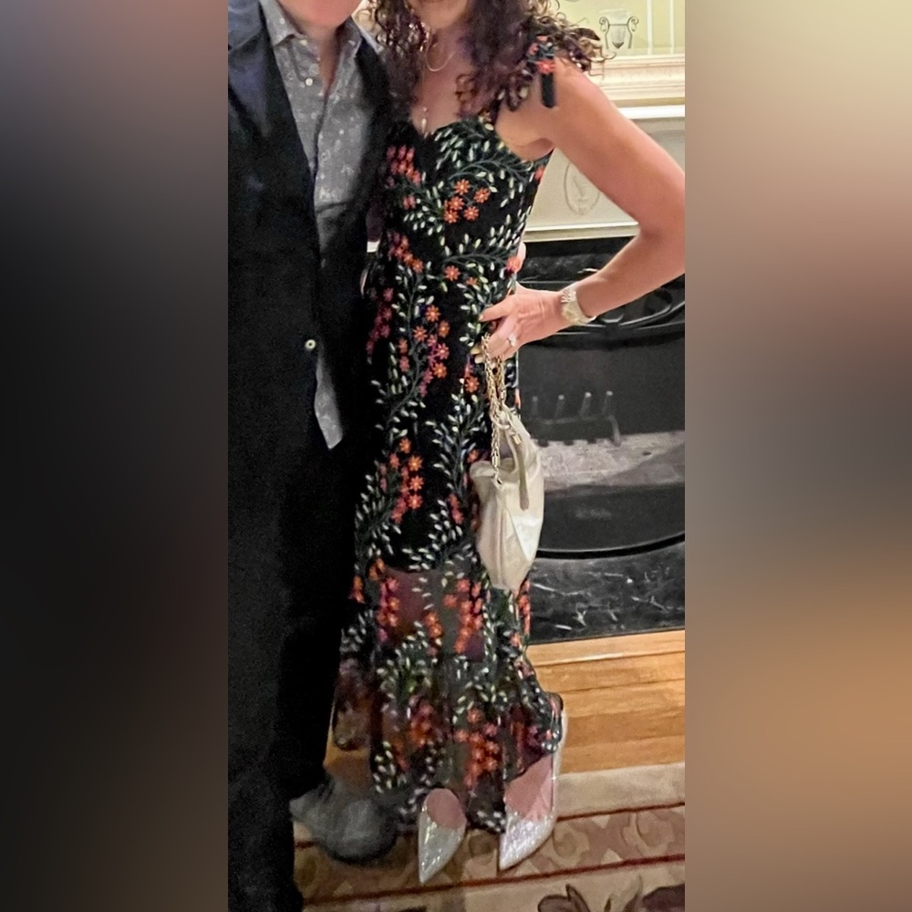 Dress the Population Black Floral High Low Dress